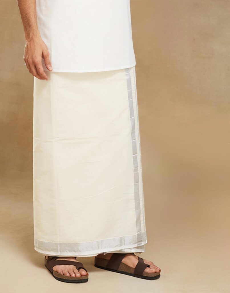 Natural Cotton Blend Woven Dhoti