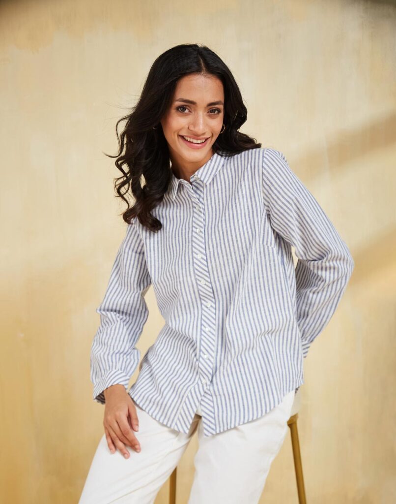 White Cotton Printed Shirt