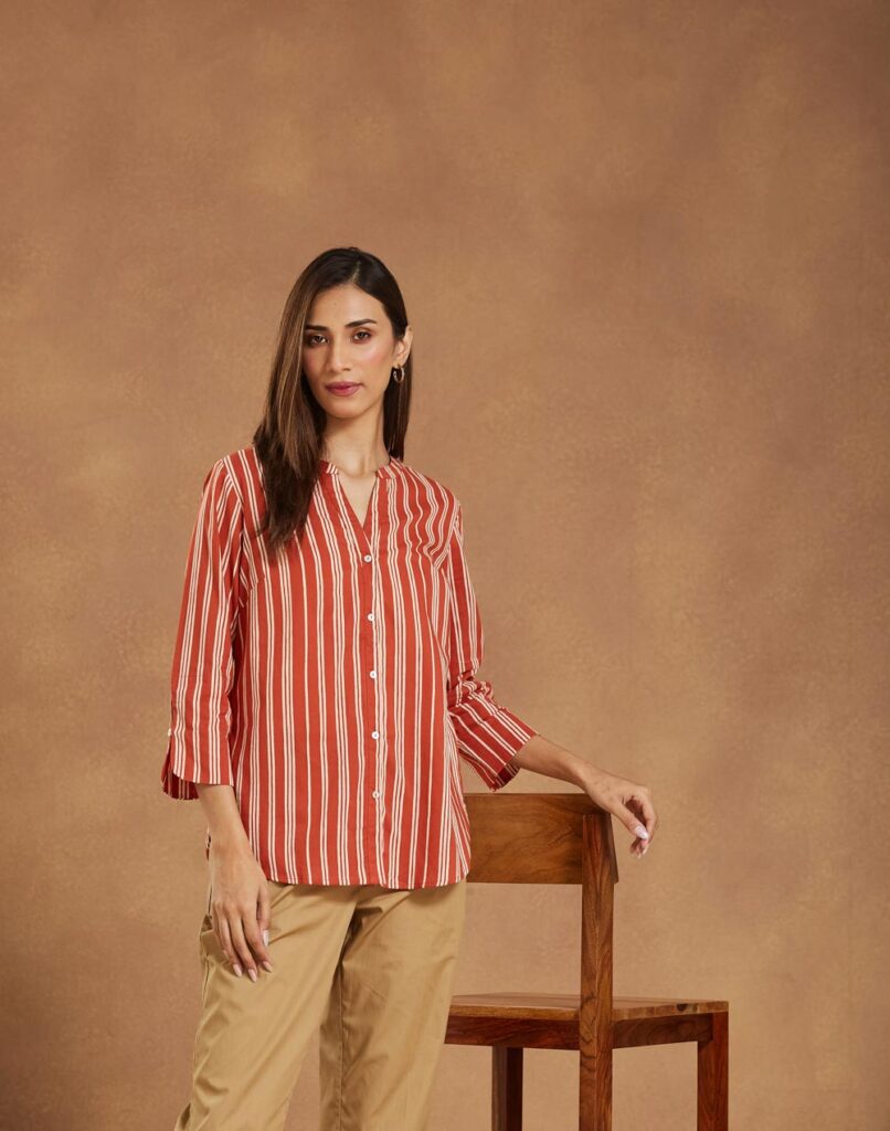 Orange Cotton Shirt
