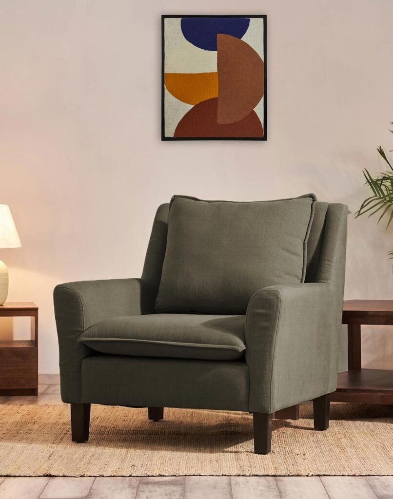 Khaki Den Single Seater Sofa