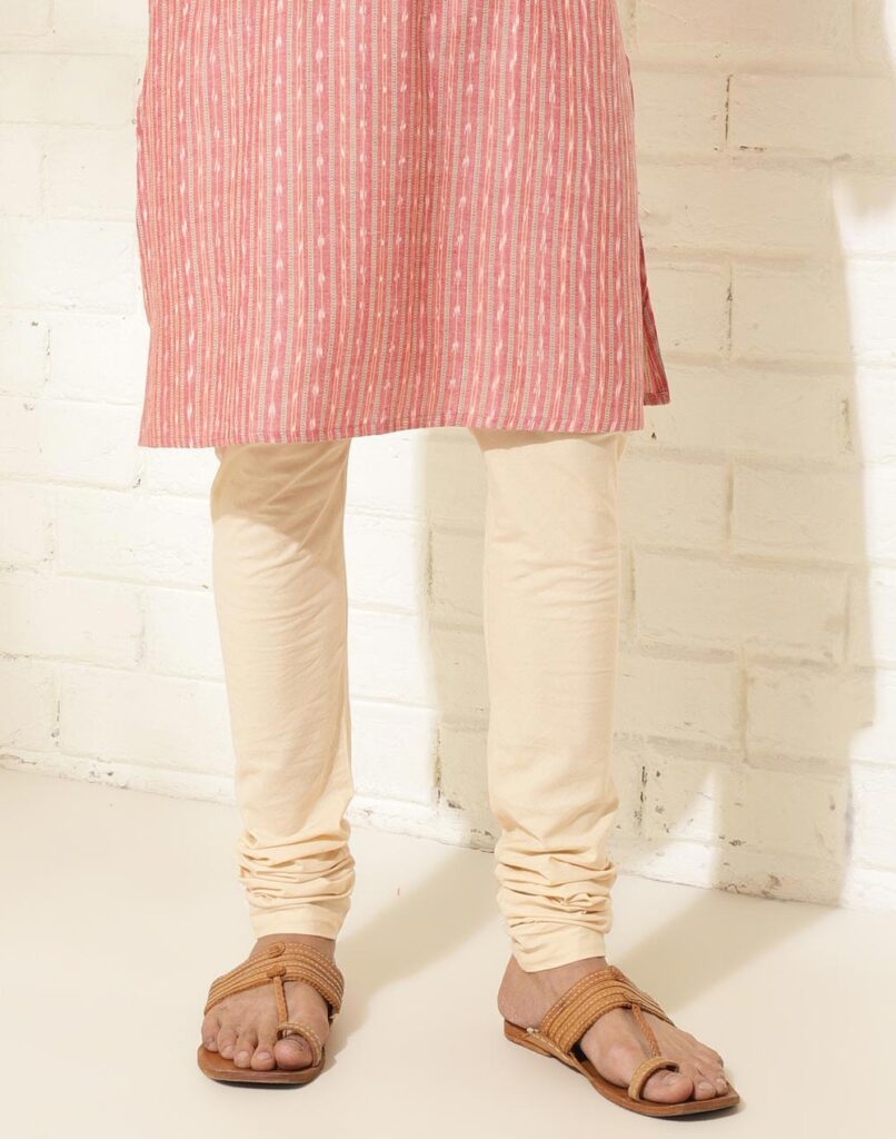 Offwhite Cotton Woven Churidar