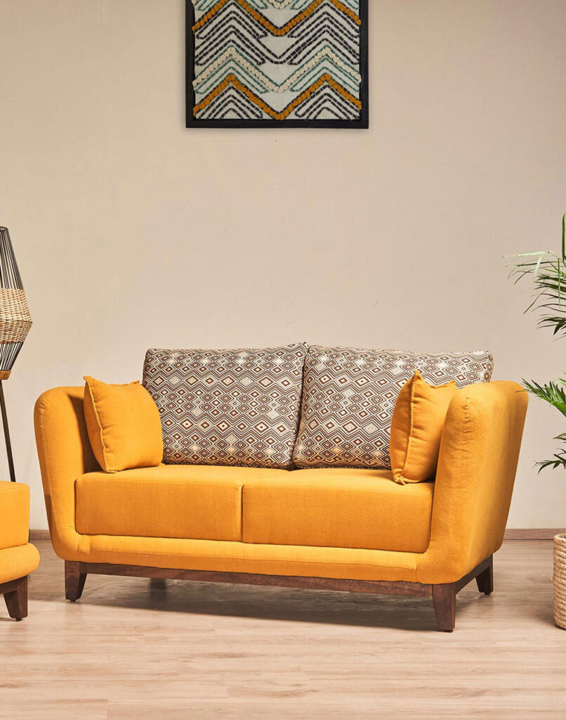 Ochre Daffodil 2 Seater Sofa