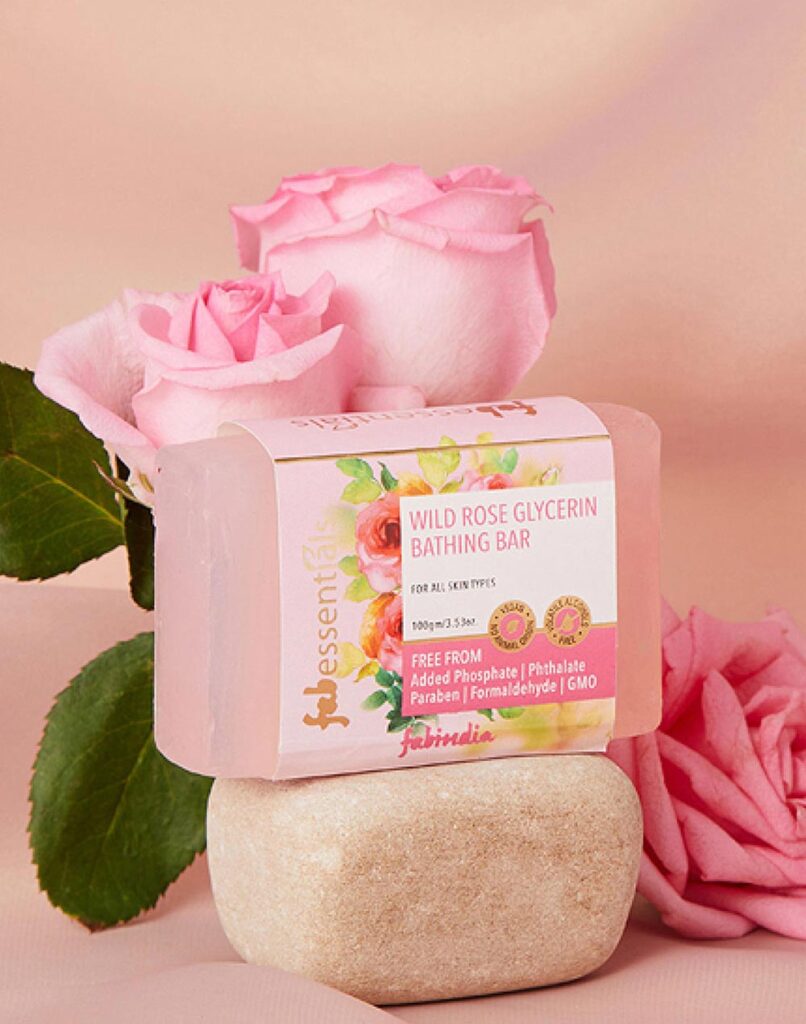 Fabessentials Wild Rose Rose Glycerin Bathing Bar - 100 gm