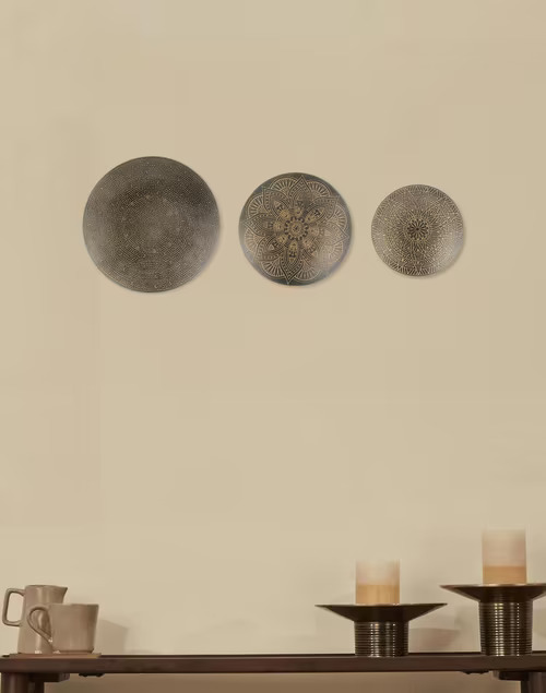 Brass Metal Etched Nurvi Wall Art Set Of 3