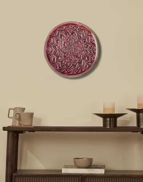 Purple Gulmohar Wood Wall Plate