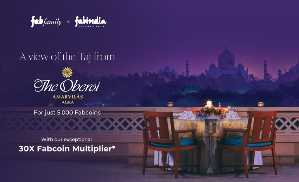 Fabfamily Partner- The Oberoi Amarvilas, with the Fabcoin Multiplier at 30X