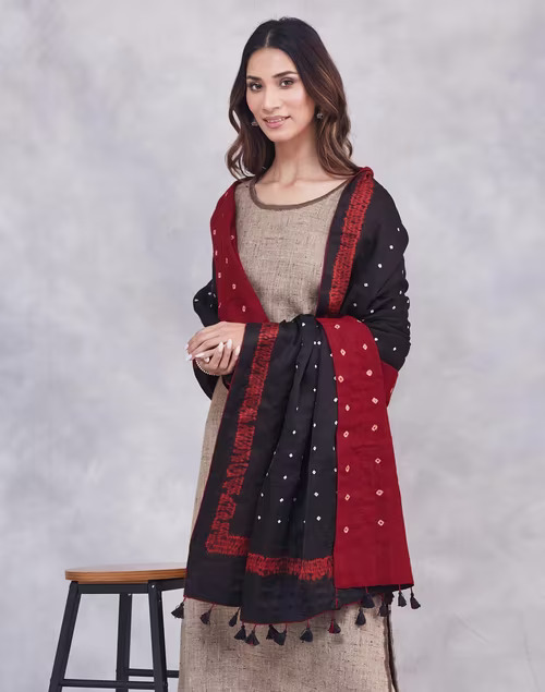 Black Wool Blend Shawl