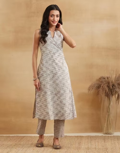 White Cotton Pant & Kurta Set